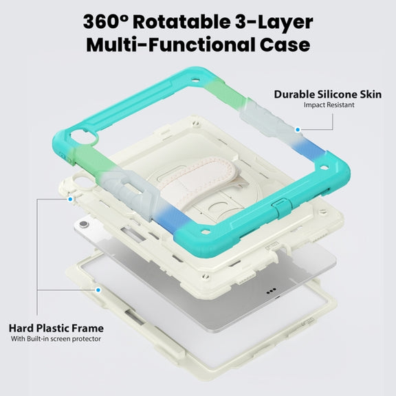 For iPad Air 13 2024 / Air 13 2025 Silicone Hybrid PC Tablet Protective Case(Rainbow Blue)