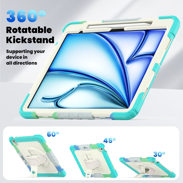 For iPad Air 13 2024 / Air 13 2025 Silicone Hybrid PC Tablet Protective Case(Rainbow Blue)