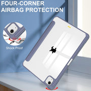 For iPad Air 13 2025 / 2024 Pure Color 3-fold Clear TPU Smart Leather Tablet Case(Lavender)
