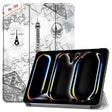 For iPad Pro 11 2024 Custer Painted 3-Fold Holder Smart Leather Tablet Case(Retro Tower) - iPad Pro 11 2024 Cases by PMC TechLife | Online Shopping South Africa | PMC TechLife | Buy Now Pay Later Mobicred