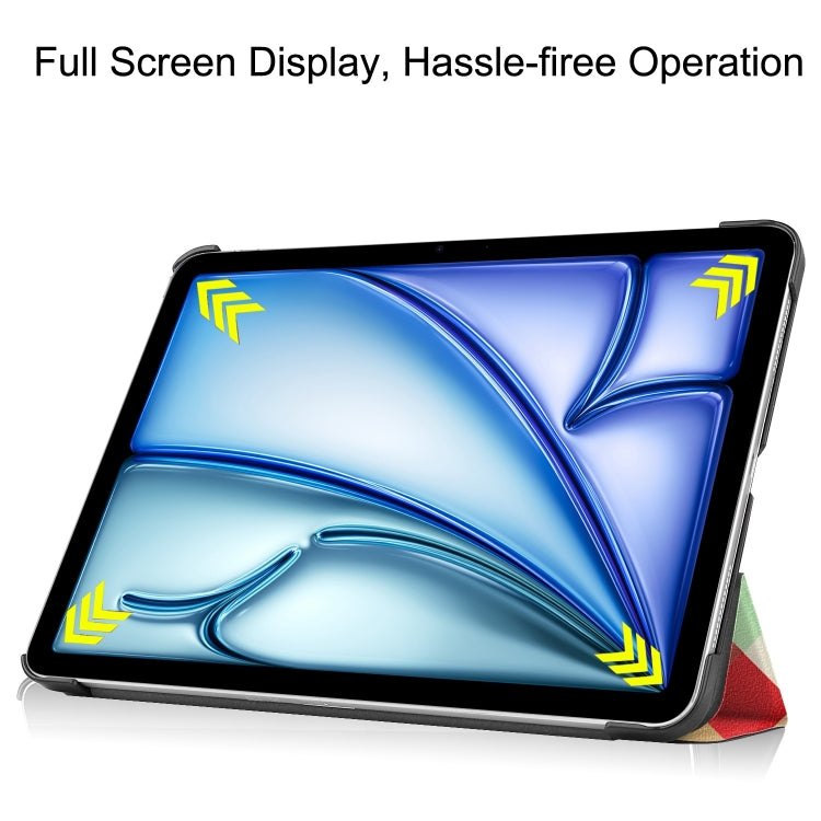 For iPad Air 11 2025 / 2024 Custer Painted 3-Fold Holder Smart Leather Tablet Case(Magic Cube)