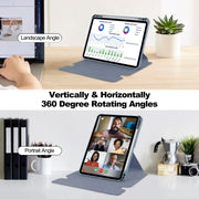For iPad Pro 11 2024 Transparent Rotation Smart Leather Tablet Case with Keyboard(Lavender)