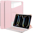 For iPad Pro 13 2024 Transparent Rotation Smart Leather Tablet Case with Keyboard(Pink) - iPad Pro 13 2024 Cases by PMC TechLife | Online Shopping South Africa | PMC TechLife | Buy Now Pay Later Mobicred