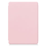 For iPad Pro 13 2024 Transparent Rotation Smart Leather Tablet Case with Keyboard(Pink)