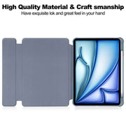 For iPad Air 13 2024 Transparent Rotation Smart Leather Tablet Case with Keyboard(Lavender)