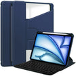 For iPad Air 13 2024 Transparent Rotation Smart Leather Tablet Case with Keyboard(Dark Blue) - iPad Air 13 2024 Cases by PMC TechLife | Online Shopping South Africa | PMC TechLife | Buy Now Pay Later Mobicred
