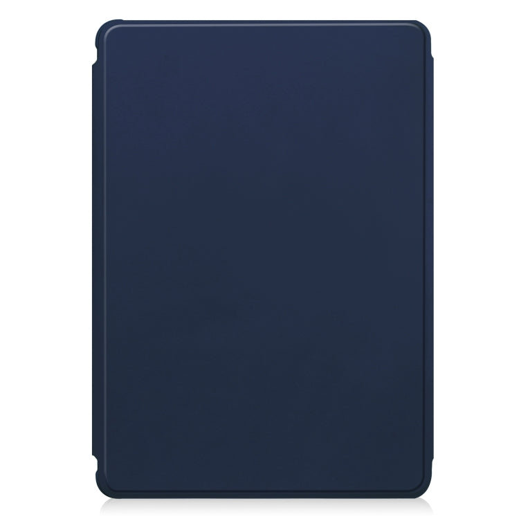 For iPad Air 13 2024 Transparent Rotation Smart Leather Tablet Case with Keyboard(Dark Blue)