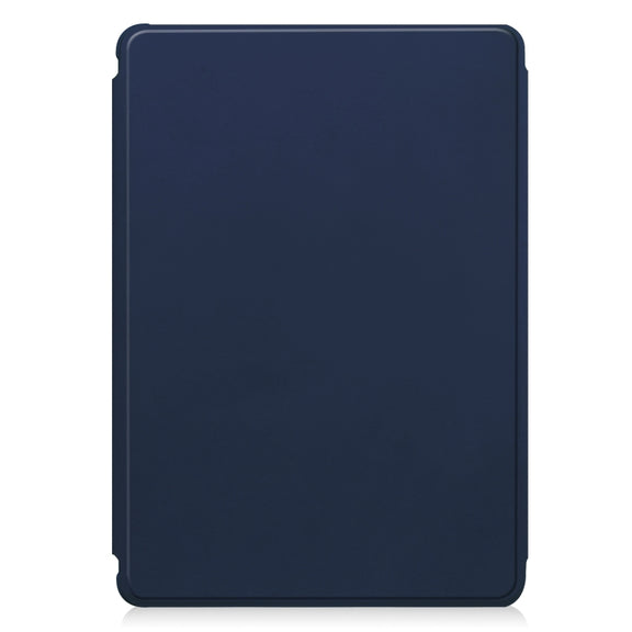 For iPad Air 13 2024 Transparent Rotation Smart Leather Tablet Case with Keyboard(Dark Blue)
