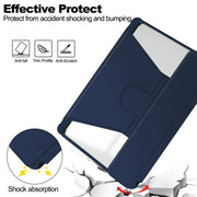 For iPad Air 13 2024 Transparent Rotation Smart Leather Tablet Case with Keyboard(Dark Blue)