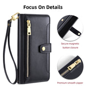 For Google Pixel 8a Sheep Texture Cross-body Zipper Wallet Leather Phone Case(Black)