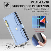 For Google Pixel 8a Sheep Texture Cross-body Zipper Wallet Leather Phone Case(Blue)