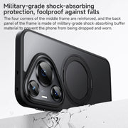 For Huawei Pura 70 Ultra Frosted 360 Rotating Holder Magnetic Full Coverage Shockproof Phone Case(Black)