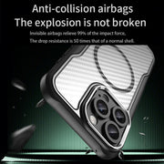 For iPhone 16 Pro Carbon Fiber Texture MagSafe Translucent Phone Case(Green)