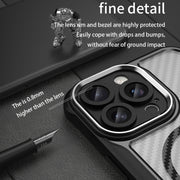 For iPhone 16 Pro Carbon Fiber Texture MagSafe Translucent Phone Case(Green)
