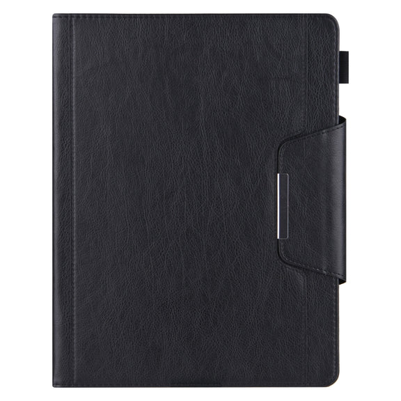 For iPad Pro 13 2024 Solid Color Metal Buckle Leather Smart Tablet Case(Black)