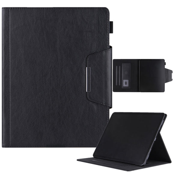 For iPad Pro 13 2024 Solid Color Metal Buckle Leather Smart Tablet Case(Black)