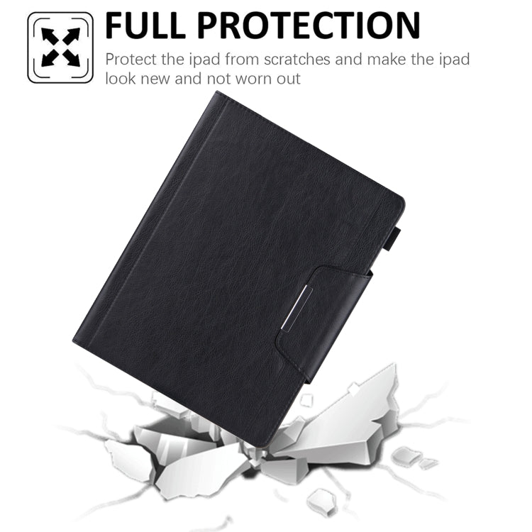 For iPad Pro 13 2024 Solid Color Metal Buckle Leather Smart Tablet Case(Black)