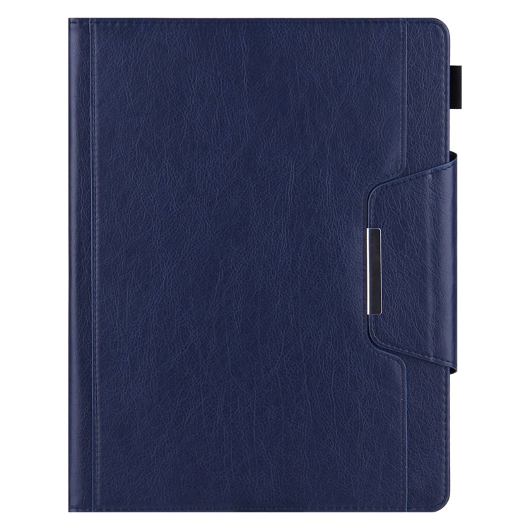 For iPad Pro 13 2024 Solid Color Metal Buckle Leather Smart Tablet Case(Royal Blue)