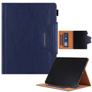 For iPad Pro 13 2024 Solid Color Metal Buckle Leather Smart Tablet Case(Royal Blue)