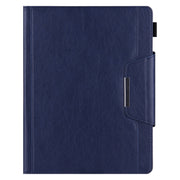 For iPad Pro 13 2024 Solid Color Metal Buckle Leather Smart Tablet Case(Royal Blue)