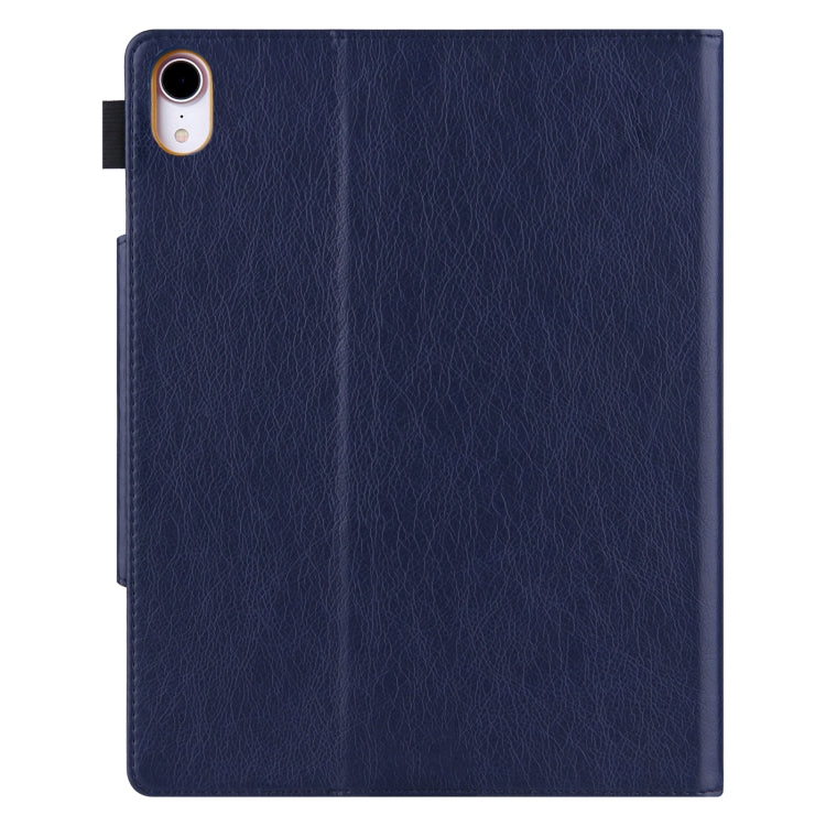 For iPad Pro 13 2024 Solid Color Metal Buckle Leather Smart Tablet Case(Royal Blue)