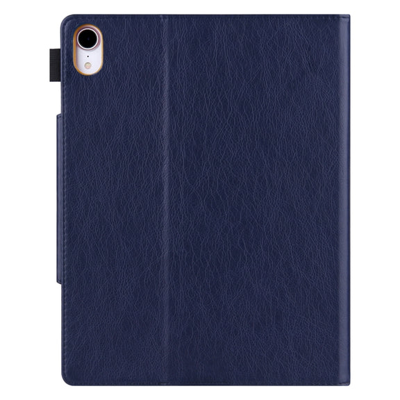 For iPad Pro 13 2024 Solid Color Metal Buckle Leather Smart Tablet Case(Royal Blue)
