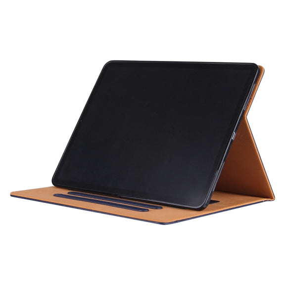 For iPad Pro 13 2024 Solid Color Metal Buckle Leather Smart Tablet Case(Royal Blue)