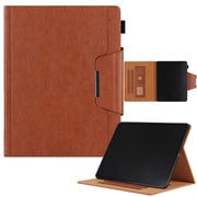 For iPad Pro 13 2024 Solid Color Metal Buckle Leather Smart Tablet Case(Brown)