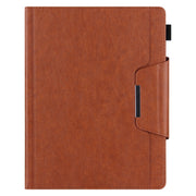 For iPad Pro 13 2024 Solid Color Metal Buckle Leather Smart Tablet Case(Brown)