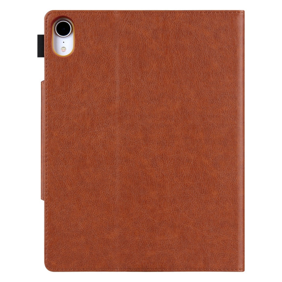 For iPad Pro 13 2024 Solid Color Metal Buckle Leather Smart Tablet Case(Brown)