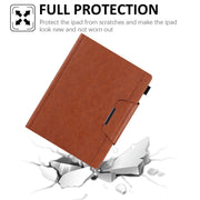 For iPad Pro 13 2024 Solid Color Metal Buckle Leather Smart Tablet Case(Brown)