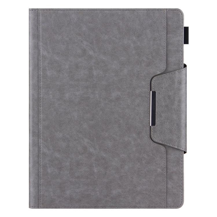 For iPad Pro 13 2024 Solid Color Metal Buckle Leather Smart Tablet Case(Grey)