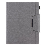 For iPad Pro 13 2024 Solid Color Metal Buckle Leather Smart Tablet Case(Grey)