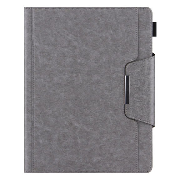 For iPad Pro 13 2024 Solid Color Metal Buckle Leather Smart Tablet Case(Grey)