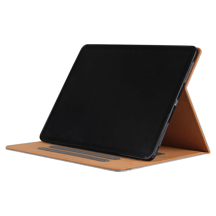 For iPad Pro 13 2024 Solid Color Metal Buckle Leather Smart Tablet Case(Grey)