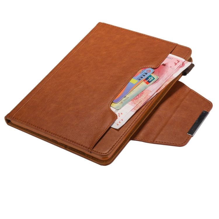 For iPad Pro 11 2024 Solid Color Metal Buckle Leather Smart Tablet Case(Brown)
