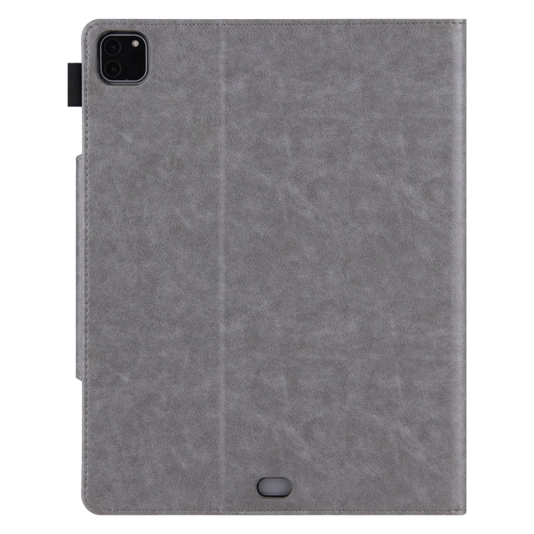For iPad Pro 11 2024 Solid Color Metal Buckle Leather Smart Tablet Case(Grey)