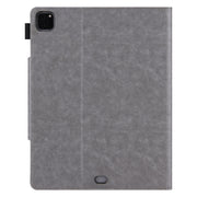 For iPad Pro 11 2024 Solid Color Metal Buckle Leather Smart Tablet Case(Grey)