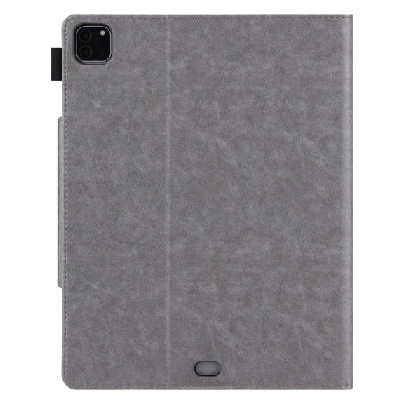 For iPad Pro 11 2024 Solid Color Metal Buckle Leather Smart Tablet Case(Grey)