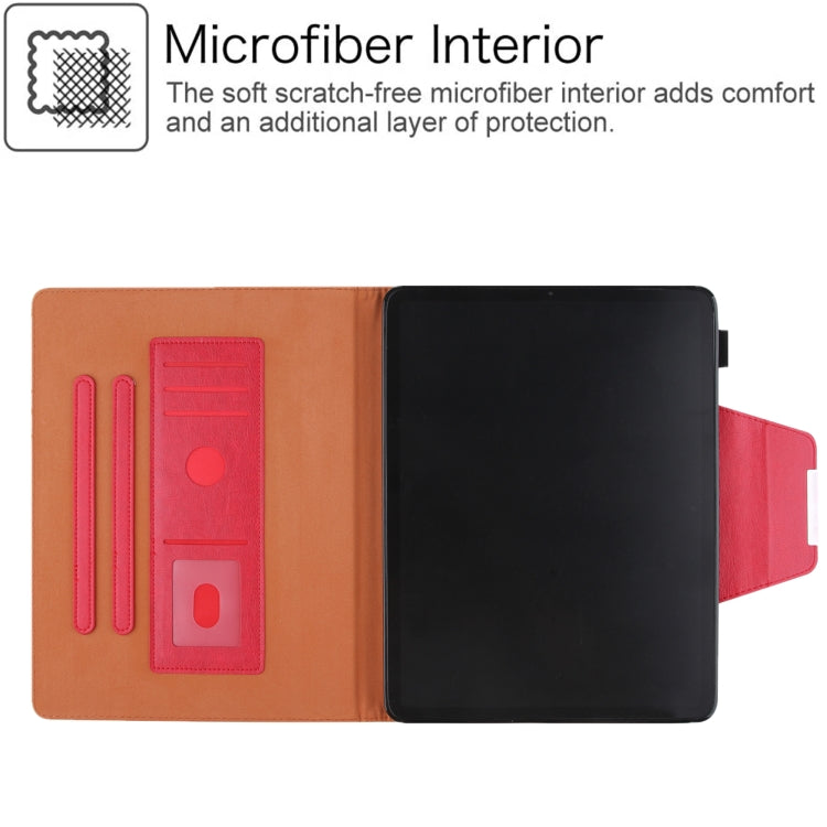 For iPad Pro 11 2024 Solid Color Metal Buckle Leather Smart Tablet Case(Red)