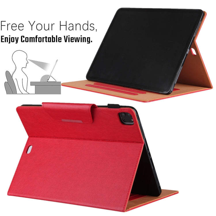 For iPad Pro 11 2024 Solid Color Metal Buckle Leather Smart Tablet Case(Red)