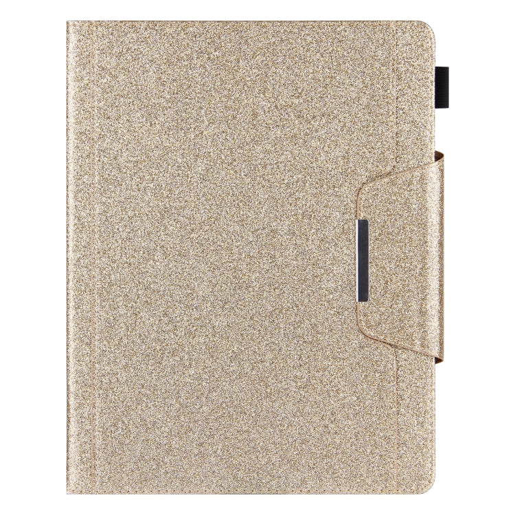 For iPad Pro 11 2024 Glitter Metal Buckle Leather Smart Tablet Case(Gold)