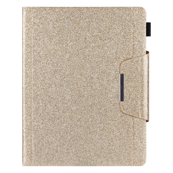 For iPad Pro 11 2024 Glitter Metal Buckle Leather Smart Tablet Case(Gold)