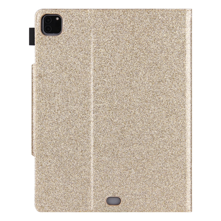For iPad Pro 11 2024 Glitter Metal Buckle Leather Smart Tablet Case(Gold)