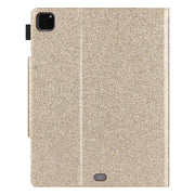 For iPad Pro 11 2024 Glitter Metal Buckle Leather Smart Tablet Case(Gold)