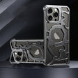 For iPhone 16 Pro Auspicious Cloud Series MagSafe Metal Phone Case with Bracket(Grey) - iPhone 16 Pro Cases by PMC TechLife | Online Shopping South Africa | PMC TechLife | Buy Now Pay Later Mobicred