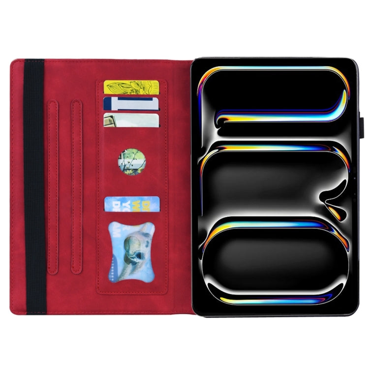 For iPad Pro 13 2024 Splicing Shockproof Leather Tablet Case(Red)