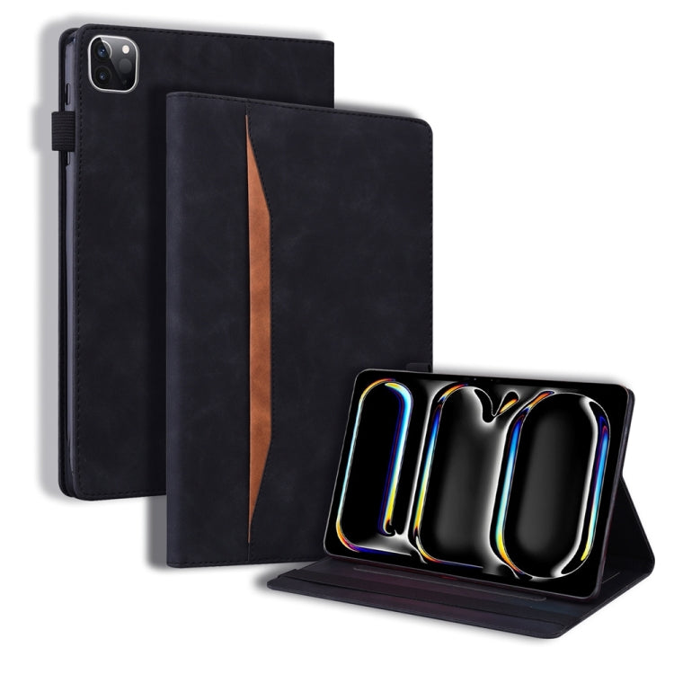 For iPad Pro 13 2024 Splicing Shockproof Leather Tablet Case(Black)