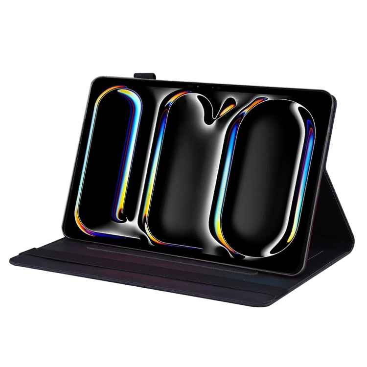 For iPad Pro 13 2024 Splicing Shockproof Leather Tablet Case(Black)
