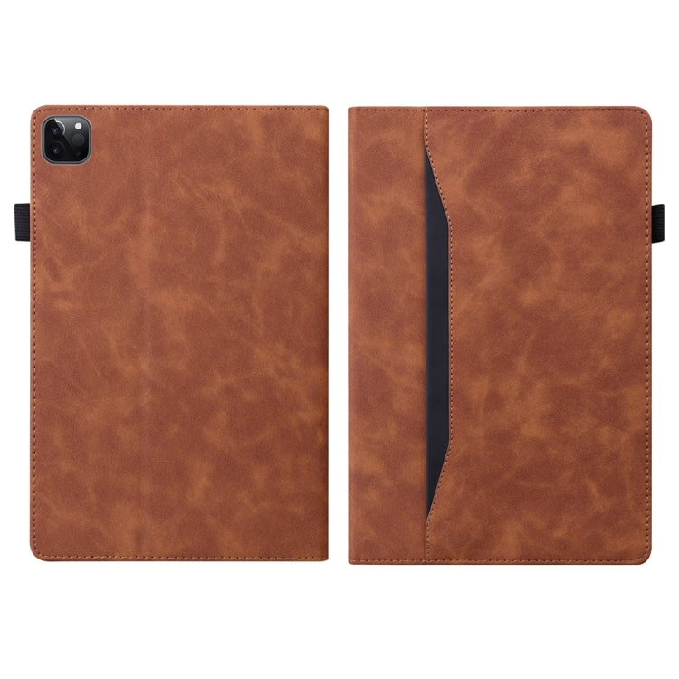 For iPad Pro 13 2024 Splicing Shockproof Leather Tablet Case(Brown)